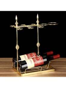 Wine Rack & Wine Glass Rack - Imitation Gold - View 4