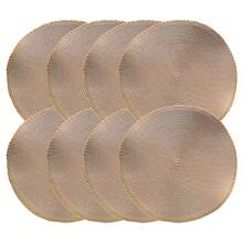 4 Stücke/6 Stücke/8 Stücke runde Tischsets mit abgerundeten Kanten, 6er Set, beige Tischsets hitzebeständig, isoliert, fleckabweisend, geeignet für Dinner, Hochzeit, Party, 6er Tischset-Set kann als Tischsets und Dekorationen verwendet werden, runde Tischsets ideal für Weihnachten, Thanksgiving, Silvester Feiern, Küche, Hotel, Restaurant, Geburtstag, Einweihungsparty, Familientreffen, Hochzeit, Ostern, Innen- und Außenbereich