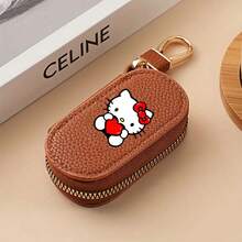 Sanrio 1 قطعة سانريو هالو كيتي سلسلة مفاتيح - حامل مفاتيح سيارة جميل، حامل مفاتيح متعدد الوظائف كبير وقابل للنقل مع كيس تخزين بسيط وصغير للاستخدام المنزلي والسفر