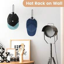 2 piezas Estante metálico para gorras, para gorras de béisbol, perchero de almacenamiento de sombreros, ganchos de pared, perchero de pared para sombreros, dormitorio, cocina, oficina, organizador de almacenamiento para el hogar, 1/2 piezas - Multicolor - Ver 5