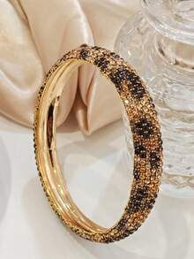 1/3pcs Set Fashionable Luxury Crystal Geometric Round Metal Bangle Bracelet, High-End Jewelry For Women Party - Multicolor - View 13