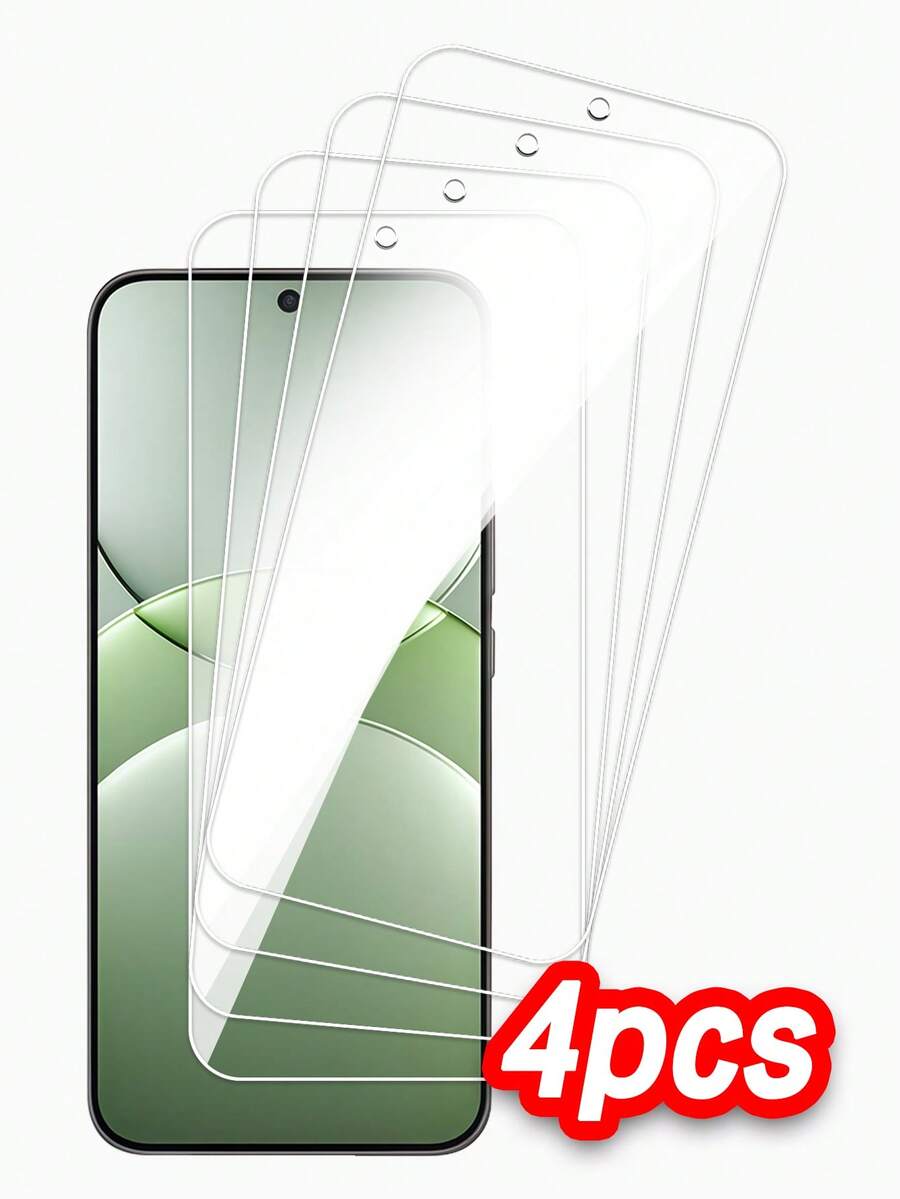4pcs/Set Ultra-Clear Tempered Glass Screen Protector, Waterproof, Fingerprint-Proof, Shatter-Resistant, High-Definition Tempered Glass Technology, Perfectly Compatible With Screen, No Lag Or Bubbles, Compatible With Motorola/OPPO/ Gift For Birthday, Family, Friends Phone Screen Protector, Phone Accessories - Clear - View 1