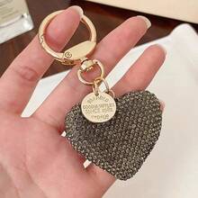 1pc Fashionable Heart-Shaped Keychain With Sparkling Rhinestones, Lovely Gift For Women, Girlfriend, Couples, Car Key Chain, Suitable For Birthday, Christmas, Easter, Valentine's Day, Mother's Day, Party Bag Charms Car Accessories Teacher Sister Gift Ideas