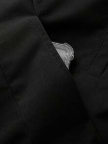 男士轻便拉链立领夹克，秋冬休闲外套 - 黑色 - 查看 8