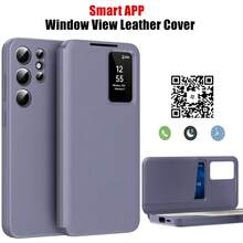 Hadaasi 1个多色奢华翻盖智能窗框设计手机壳,兼容三星Galaxy A55 A56 A16 S24 S25 S23 Ultra S25 Ultra/S25 Plus/S25/S25 Edge/S25 FE Z Fold 7/Z Fold 6/Z Fold 5/Z Fold 4/Z Fold 3,带卡槽,可插入卡片、下载应用、无需翻盖即可接听电话,全方位保护,防震。 - 彩色 - 查看 4