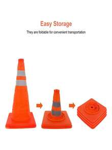 Cones De Estrada Refletivos Dobráveis De 70 Cm Cones Trafego GD - BINGO - Laranja - Visão 5