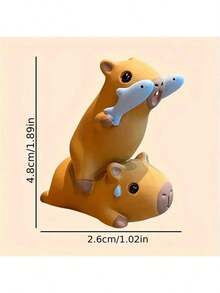 Figura decorativa de resina de capibara, decoración creativa para mujer para el centro de control del automóvil, muebles de escritorio, regalo con figura de animal al azar