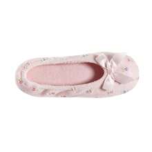 Isotoner Women's Embroidered Terry Ballerina Slippers-902582 - PinkSoftTieBow - View 3