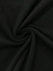 Sexy Fashion Ruched Deep V-Neck A-Line Hem Long Sleeve Mini Dress, New Arrival For Autumn - Black - View 8