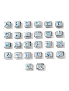 1 件 26 个字母模块化手链焊接 DIY 珠宝配件 - 金色鑲鑽-金底 - 查看 8