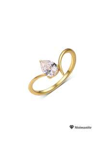 1 Stück klassischer, minimalistischer 0,5 Karat Tränenform Moissanit Ring aus 925er Sterling Silber, Geschenk für Frauen für den Alltag und Feiertage