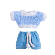 Ropa de muñeca de 17 cm, compatible con Labubu, 1 set de decoración - Conjunto de suéter y pantalones de moda, adecuado para muñecas de 17 cm, accesorios lindos de BuLabu, para jugar y exhibir (zapatos y muñecas no incluidos)