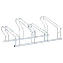 vidaXL Bicycle Stand For 4 Bikes Floor Freestanding Galvanized Steel - Silver - View 1