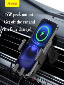 SUONEE 2025 Wireless Car Cell Phone Charger Holder Mount Air Vent 360° Adjustable 15W Fast Auto Clamping Universal Automobile Cradle Fit For Iphone 17/16/15/14/13/12/11/SE/XS/X/8, For Galaxy S25/S24/S23/S22/Note 20 Ultra/Note 10/S10/S9/S8, All Smartphones