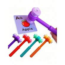 1pc Suction Cup Hammer, 4 Colors, Cognitive Cards, Literacy Games, Suitable For Classroom, Party Games, Teaching Aids - Multicolor - View 2