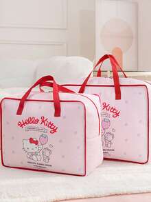 Sanrio Characters Clothing & Bedding Storage Bag, Durable Oxford Fabric, Tear-Resistant Material, Reinforced Handles, Sturdy Stitching, Large Capacity For Clothes, Blankets, Sheets, Pillows, Smooth Dual Zippers, Full-Open Design Dorm Room Essentials Clothes Organizer Closet Organization And Storage Bedroom