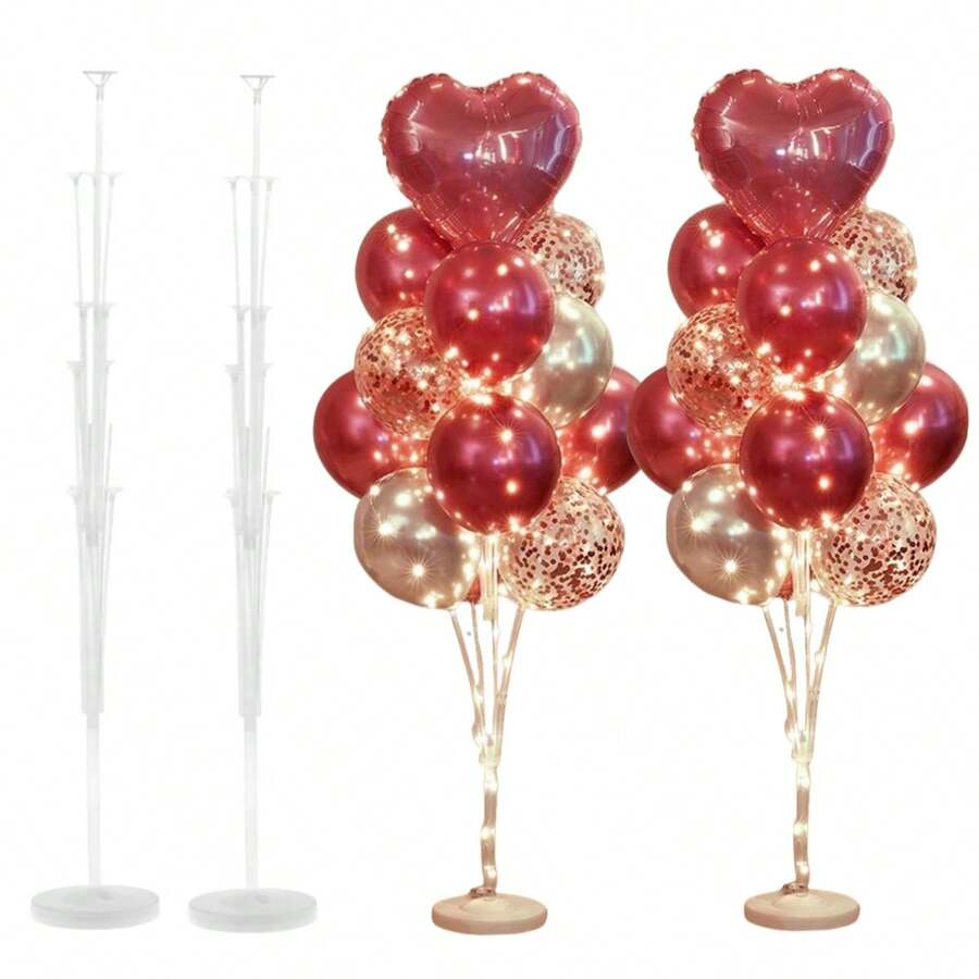    2 Set 63in Balloon Stand Set,Landing Bracket Display Stand,Base And String Lights, For Birthday Party Decoration And Wedding Decorations, Happy Birthday  Decorations For Party And Christmas  (2 Pack) - Nhiều màu - Xem 1