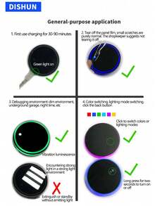 2pcs Car LED Luminous Cup Holder Pad, 7-Color Changing USB Charging Slip-Resistant Cup Mat, Car Atmosphere Light - White-gypsophila - View 8