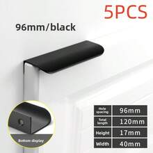 5/10 件免钻铝合金隐藏式橱柜把手 - 光滑拱形设计，哑光饰面，适用于衣柜和抽屉拉手