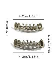 1 件男士微镶嵌方晶锆石 14K 镀空心扭链烤肉，适合万圣节、圣诞节、生日派对佩戴，金色和银色