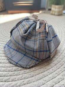 宠物侦探服装套装 - 英式狗猫角色扮演带帽子，适合小型犬，涤纶材质，钩环扣