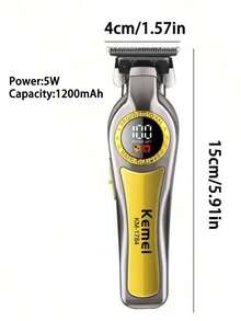 Cortadora de pelo eléctrica profesional Kemei KM-1784 para hombres | Motor de 7200 RPM, recortadora de barba inalámbrica recargable por USB | Diseño silencioso, 3 peines ajustables | Ideal para cortes de pelo en casa y salones - Multicolor - Ver 9