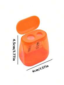 1pc Customized Macaron Color Pencil Sharpener, Transparent Dual-Hole Pencil Sharpener With Lid, Suitable For School Use, Back To School Essential, Student Back To School Gift, Multi-Functional, Decorative, Modern Fashion, Colorful, Cute Retro, Cartoon, Kawaii, Customizable, Personalized, Unique, Suitable For Employees, Customers, Students, Business/Work/Office/School Use - Multicolor - View 6