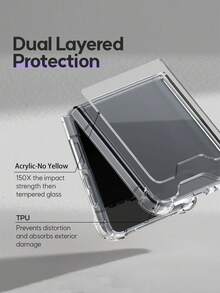Transparent Acrylic + TPU Edge Protection Case For Samsung Galaxy Z Flip 7 FE/Z Flip 6 5G, Clear Back Cover, Anti-Yellowing (Transparent)