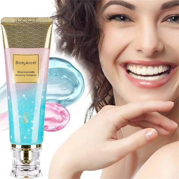Niacinamide Whitening Toothpaste, Effectively Whitens Teeth, Protects Tooth Enamel, Freshens Breath 24 Hours, Fluoride-Free Formula Is Suitable For Sensitive Teeth