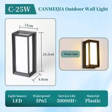 LED Garden Outdoor Wall Light Fixture, Decorative Indoor Waterproof Home Lighting Lamp, Suitable For 85V-265V, Applicable For Indoor/Stairs/Room/Entrance/Living Room/Bathroom/Kitchen/Bedroom/Corridor/Porch/Single Residence, Garden, Porch, Balcony, Stairs, Parking Lot And Passageway Lighting, Front Door, Patio. Choose Color Temperature As Needed. - Đèn tường hiên ngoài trời - Xem 17
