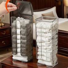 1PC Wall Mounted Socks Organizer, No Drill Dust Proof Underwear Storage Box With Extra Thick Design For Wardrobe And Bedroom. - Multicolor - View 8