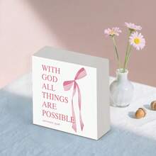 1/4/10件粉色木盒蝴蝶结桌面摆件卧室宿舍书桌装饰同学女友惊喜女生励志圣诞礼物 - 彩色 - 查看 5