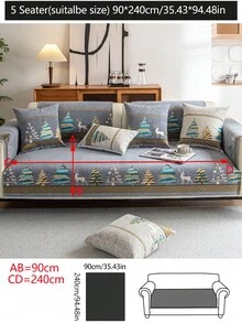 1 件通用圣诞沙发垫，现代简约防尘防滑沙发座套垫，可水洗，保暖，不褪色，宠物友好，适用于卧室、办公室、客厅、L 形和 1/2/3/4 座沙发 - 淺灰色 - 查看 20