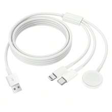 1 pieza Cable de carga para reloj, compatible con carga inalámbrica USB/Tipo-C para reloj + Cable de carga Tipo-C + Lightning, compatible con iPhone/SE/S9/S8/S10/S11/SE 3/Ultra 3