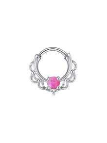 1 chiếc nhẫn bấm vách ngăn 16G bằng thép không gỉ, đồng thau, đá CZ, sụn Opal, vòng xoắn ốc, khuyên tai hình vành tai, khuyên mũi, vòng bấm phân đoạn có bản lề, đồ trang sức xỏ khuyên - Vòng mũi - Xem 25