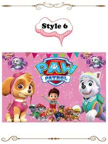 Fondo de fiesta de cumpleaños de Paw Patrol de 5 pies - Decoración de fiesta con corona de globos/Regalo de Navidad, Decoración navideña - Multicolor - Ver 13