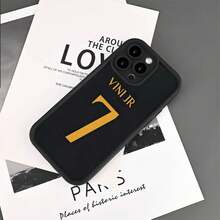 Vini Jr'S No, 7 Jersey Design Features Creative Personality Communication Protective Case, Showcase Your Unique Style, Compatible With  Models 16, 15, 14, 13, 12, 11, Mini, Pro Max, XS MAX, XR, X, 7 Plus, And SE2, Provides Comprehensive Lens Protection And A Sturdy Phone Case. 17 Case Scover De  17 Pro Max - Trộn màu - Xem 6