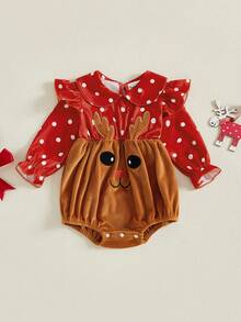 Newborn Baby Rompers - Reddish Brown - View 1