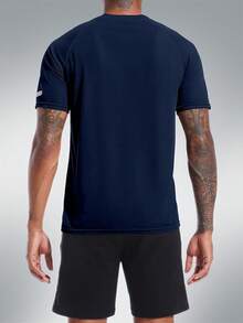 Holure 1 o 3 o 5 Juegos de Sudaderas de Entrenamiento Masculino UPF 40+ Sudaderas Deportivas Camisetas de absorción de Humedad de Fitness seco Camisas Deportivas de Manga Corta - 3 Paquetes-Negro/Azul marino/Gris oscuro - Ver 3