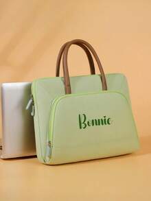 Customized And Personalized Halloween Text Name Computer Bag, Large Capacity Portable Computer Bag, Daily Fashionable Multi-Functional Computer Bag, Simple Customized Briefcase, Suitable For Commuting, Shopping, Business Trip, Vacation, As A Gift For Father, Mother, Sisters, Brother, Friend, Couple.