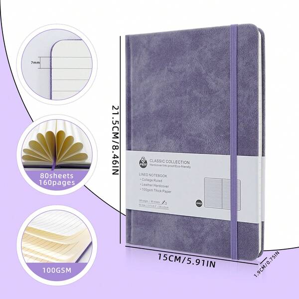 1PC Journal Notebook -160 Pages Thick Diary Writing Rules Notebook,100gsm Paper, A5 Size, Lined To Edge Pages,Suitable Women's, Men's, Ideal For Writing, Journaling, Note-Taking, 5.9 X 8.5 Inches,Essential For Nature Enthusiasts(Multicolor) Back To School
