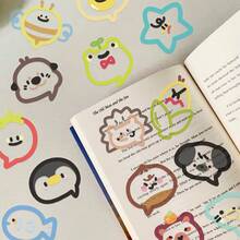 50Pcs Fashion Ins Cartoon Bubble Animal Transparent Stickers Cute Kawaii Colorful Lines Stickers Clear Aesthetic Sticker Pack PET Waterproof Stickers For Envelope,Water Bottle,Computer,Laptop,Phone,Luggage,Notebook,Fridge