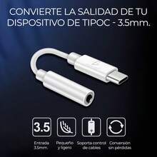 Adaptador de auriculares de Type - C a 3.5 mm - Blanco - Ver 5