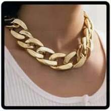 Punk Style Thick Cuban Link Chain Hip-Hop Choker Necklace For Women, In Various Colors, Thick And Chunky, Suitable For Hip-Hop And Punk Style Applications.