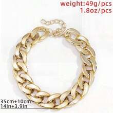 Punk Style Thick Cuban Link Chain Hip-Hop Choker Necklace For Women, In Various Colors, Thick And Chunky, Suitable For Hip-Hop And Punk Style Applications.