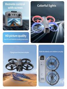 CASRRA The Latest Upgraded Advanced Drone With A Camera, The "K100" Mini Drone, Is Equipped With A 4.3-Inch Screen Remote Control And A High-Definition Camera. 360° Anti-Collision, Intelligent Suspension, Powerful Power Supply, And Multi-Speed Switching. The Lifespan Of A Single Battery Is Approximately 8 Minutes. This Affordable Drone Makes It An Ideal Flying Toy For Teenagers And Beginners, As Well As A Holiday Gift