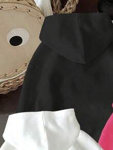 3pcs Toddler Girls' Letter Print Warm Hooded Sweatshirt Set - Multicolor - View 6