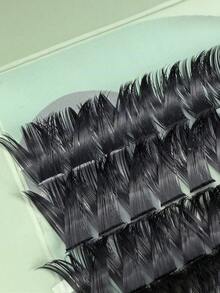 280 piezas de pestañas postizas gruesas con rizo DD, racimos de pestañas esponjosas de volumen dramático, 10-16 mm, para principiantes - Negro - Ver 8