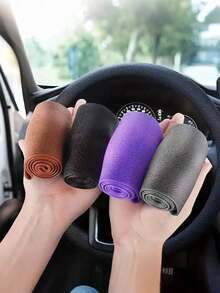 1 件超薄硅胶汽车方向盘套，通用防滑方向盘保护套，轻便防汗 - 彩色 - 查看 7