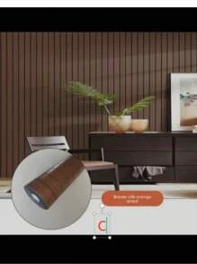 3D Self-Adhesive Wood Grain Wall Sticker, Vertical Groove Wall Panels, Easy To Install, Peel And Stick, Suitable For TV Backdrop, Living Room, Bedroom, Office, Ceiling, Wall Decor Wallpaper, 118.1in*15.75in - Multicolor - View 6